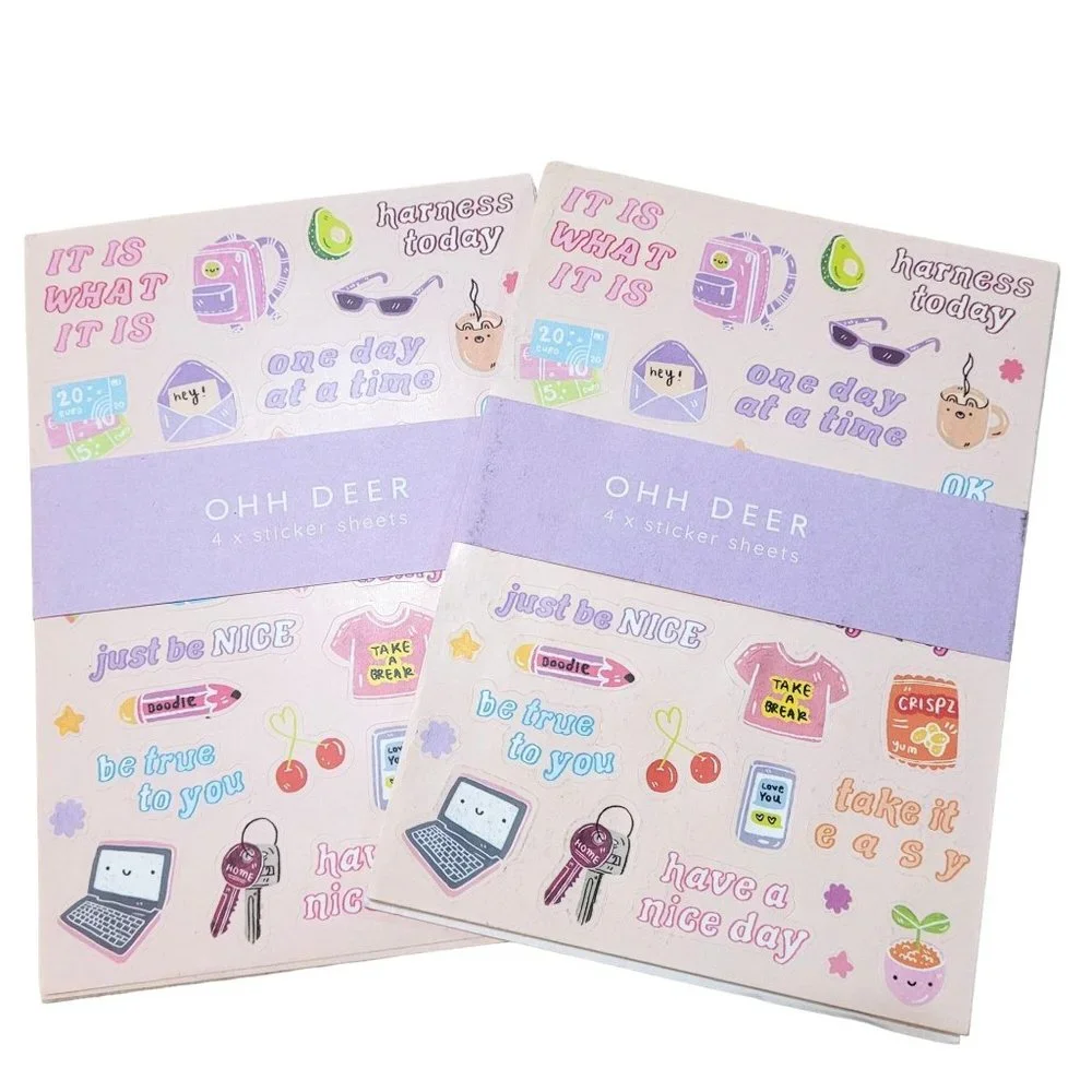 Tween Girl Planner Set Ohh Deer Papergang Go With the Flow Gel Pens Stickers